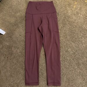 90 Degree By Reflex High-Waisted Burgundy Leggings